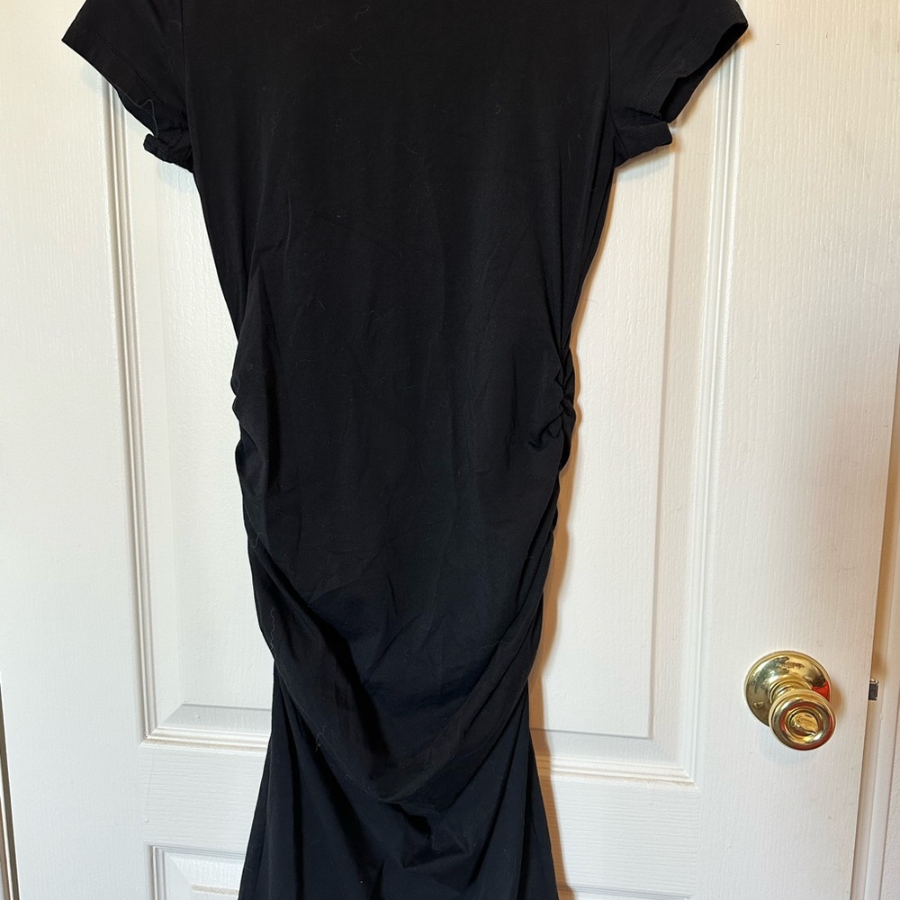 Black Bodycon Maxi Dress with Flutter waist for Cocktail